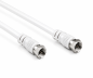 Preview: DINIC SAT Kabel F-Stecker auf F-Stecker, weiß, Länge 1,50m